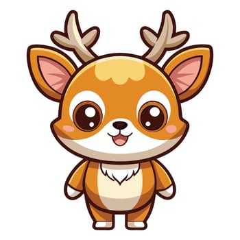 cute deer white background illustration, vector