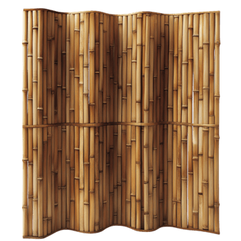 Bamboo Texture Divider Screen on transparent background. png