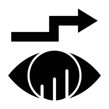 An eye and an arrow pointing to the right vector