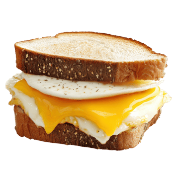 Delicious Egg Cheese Sandwich on transparent background. png