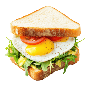 Delicious Egg Salad Sandwich on transparent background. png