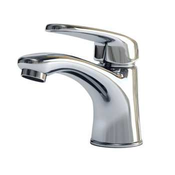 Modern Faucet 3D Model White on transparent background. png