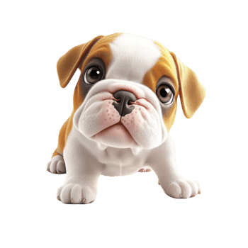 Cute little bulldog puppy with a wrinkled face and a curious expression png