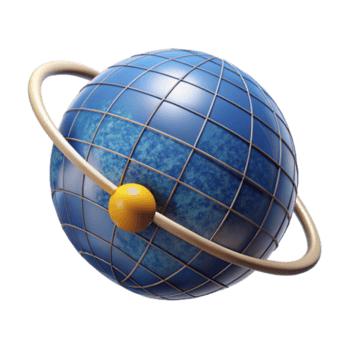 elegant minimalist Global Network Orbiting Connections original png