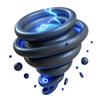 extraordinary artistic Abstract Vortex Energy, Swirling, 3D Render, Blue Glow 4K png