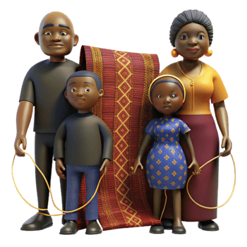 extraordinary artistic African Family, Woven Textile, Children, Home, Culture, Tradition, Heritage, Happiness, Unity, Togetherness genuine png