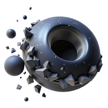 elegant traditional Abstract Torus with Fragmentation professional png