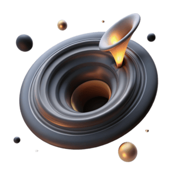 elegant vintage Abstract 3D Vortex Glowing Funnel and Orbs professional png