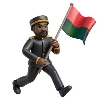 impressive modern 3D Render of a Person Running with a Flag high quality png