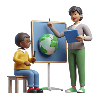elegant contemporary Global Education A Teacher Guides a Student professional png