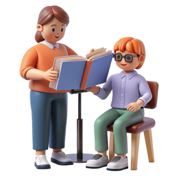 wonderful classic Tutoring Session Child Learning to Read with Adult Assistance professional png