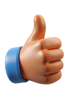 A thumb up icon with a blue hand png