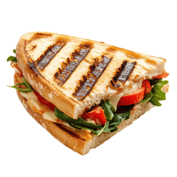 Delicious Grilled Panini on transparent background. png