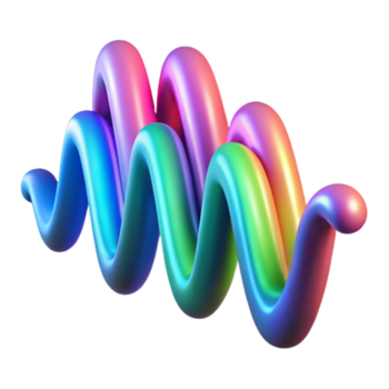 elegant vintage Abstract Rainbow Wave 3D Render of Colorful Swirls 4K png