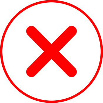 Red cross checkmark. True or false icon. Checkmark right and wrong circle button. png