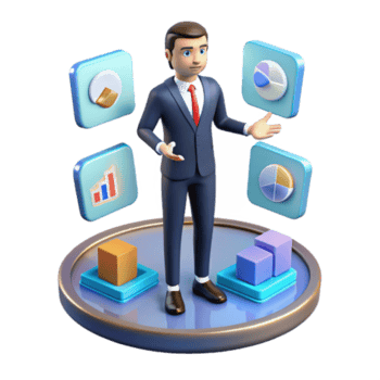 magnificent abstract Data Visualization Charts, Graphs Cubes for Business Insights authentic png