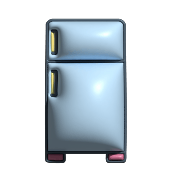 3D Refrigerator Icon with Double Door Design png