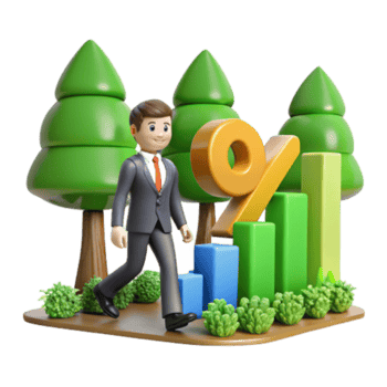 magnificent creative Green Growth Walking Towards Higher Interest Rates high quality png