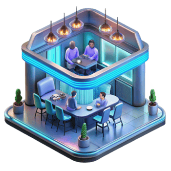 elegant vintage Futuristic Meeting Room Modern Interior Design authentic png