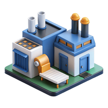 dramatic traditional Factory Building 3D Model Industrial Structure Design professional png