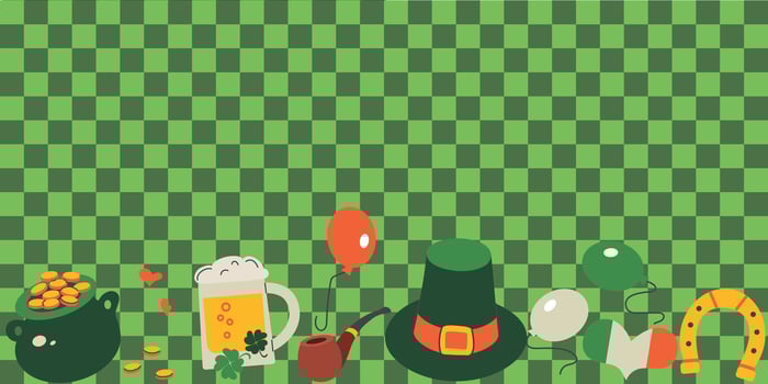 Saint patrick's day checkered background, card, banner vector