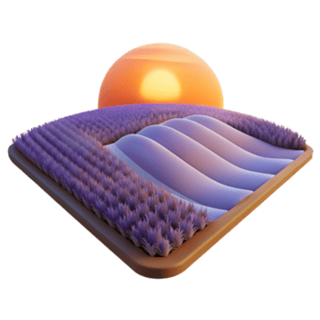 extraordinary artistic Sunset Lavender Field Serene Rolling Hills Landscape high quality png