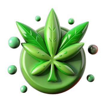 magnificent modern Cannabis Leaf 3D Render, Green, Glossy premium png