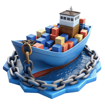 impressive traditional Global Cargo Shipping Container Vessel Security and Logistics premium png
