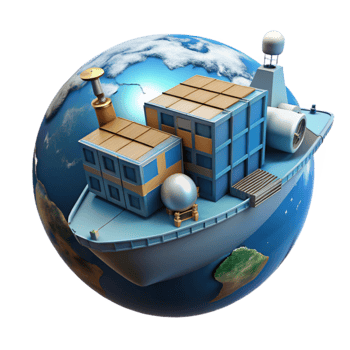 wonderful rustic Global Cargo Shipping Container Transport on a World Scale high resolution png