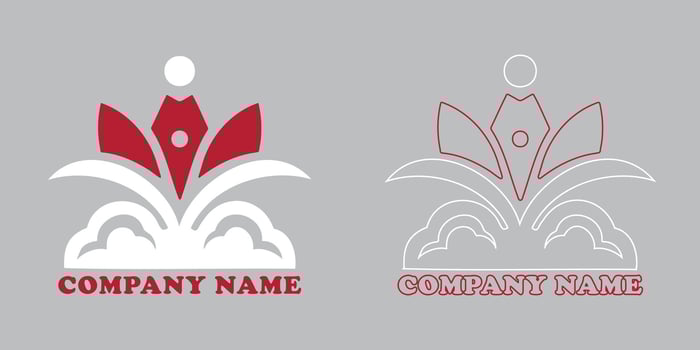 Vintage Elegant Logo Design Featuring a Stylized Flower and Quill vector