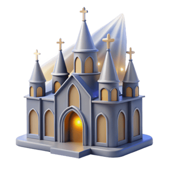 magnificent vintage 3D Model of a Cathedral Architecture, Design, and Render authentic png