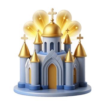 magnificent creative Divine Church A 3D Render of a Majestic House of Worship high resolution png