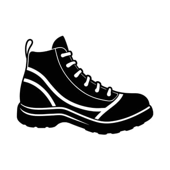 Clean athletic boot outline design displaying crisp line art background vector