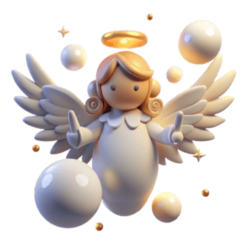 magnificent modern Cute 3D Angel with Halo and Pearls professional png