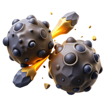 wonderful minimalist Molten Rock Collision 3D Render of Asteroid Impact detailed png