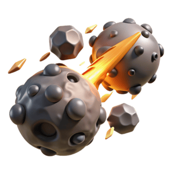 vibrant artistic Fiery Meteorite Collision Space Rocks Blazing Impact original png