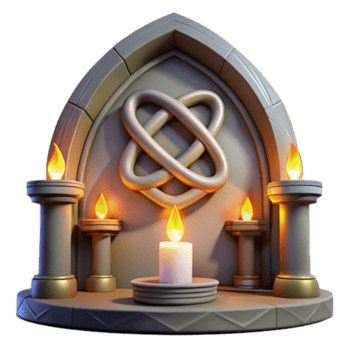 beautiful rustic Mystic Altar Candles, Knot Design, and Archway high resolution png