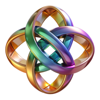 elegant modern Interlocking Rings A Colorful Abstract Design 4K png