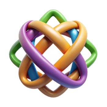 wonderful artistic Colorful Intertwined Knot Abstract 3D Design premium png