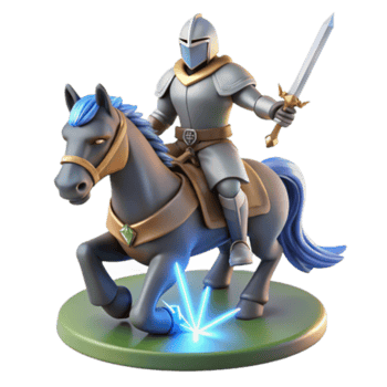 extraordinary artistic Knight on Horseback Fantasy Figure with Sword exclusive png