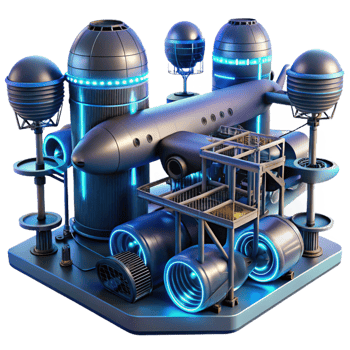 elegant abstract Futuristic Aircraft Power Plant Advanced Energy System premium png