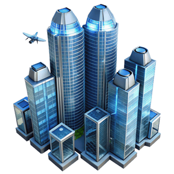 wonderful modern Futuristic Cityscape Drone Delivery Modern Architecture professional png