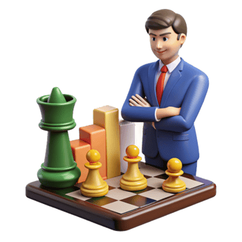 serene contemporary Strategic Planning Chess, Growth Charts, and Business Success professional png