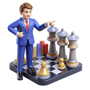 beautiful creative Strategic Planning Chessboard Visualization for Business Growth authentic png