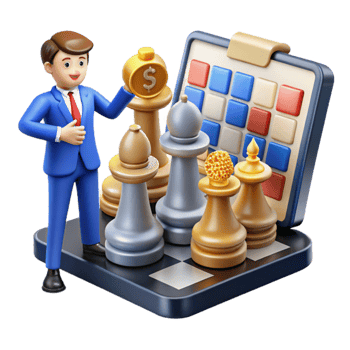 vibrant abstract Strategic Financial Planning Chess Game Business Strategy original png