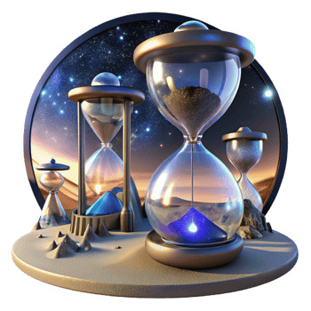 impressive contemporary Cosmic Hourglass Time, Space, and Sands of the Universe 4K png