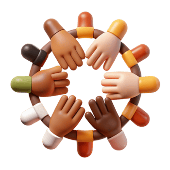 extraordinary rustic Unity, Diversity, Teamwork Hands in a Circle high resolution png
