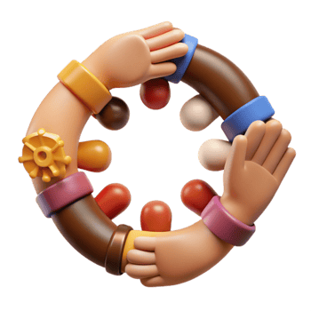 serene contemporary Unity, Collaboration, Teamwork A Circle of Hands original png