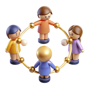 magnificent artistic Interconnected Characters A 3D Model of Group Dynamics authentic png