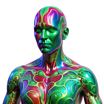 vibrant classic Digital Anatomy A Chromatic Humanoid high resolution png